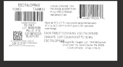 Label (Escitalopram 10mg)